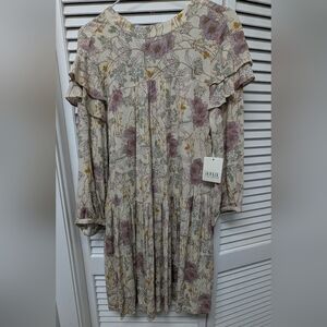 New With Tags a.n.a Floral Print Dress - Cream, Purple, Yellow